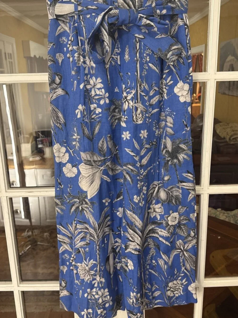 J.Crew Italian Linen Wide-Leg Pants Size 4 High Rise In Ratti Tropical Toile